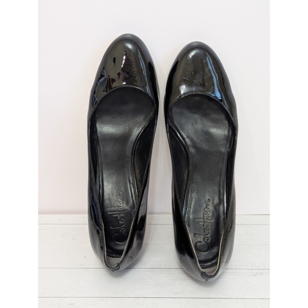 Women's Cole Haan Classic Black Patent Leather High Heel Pumps Size 7.5 B - Picture 5 of 16